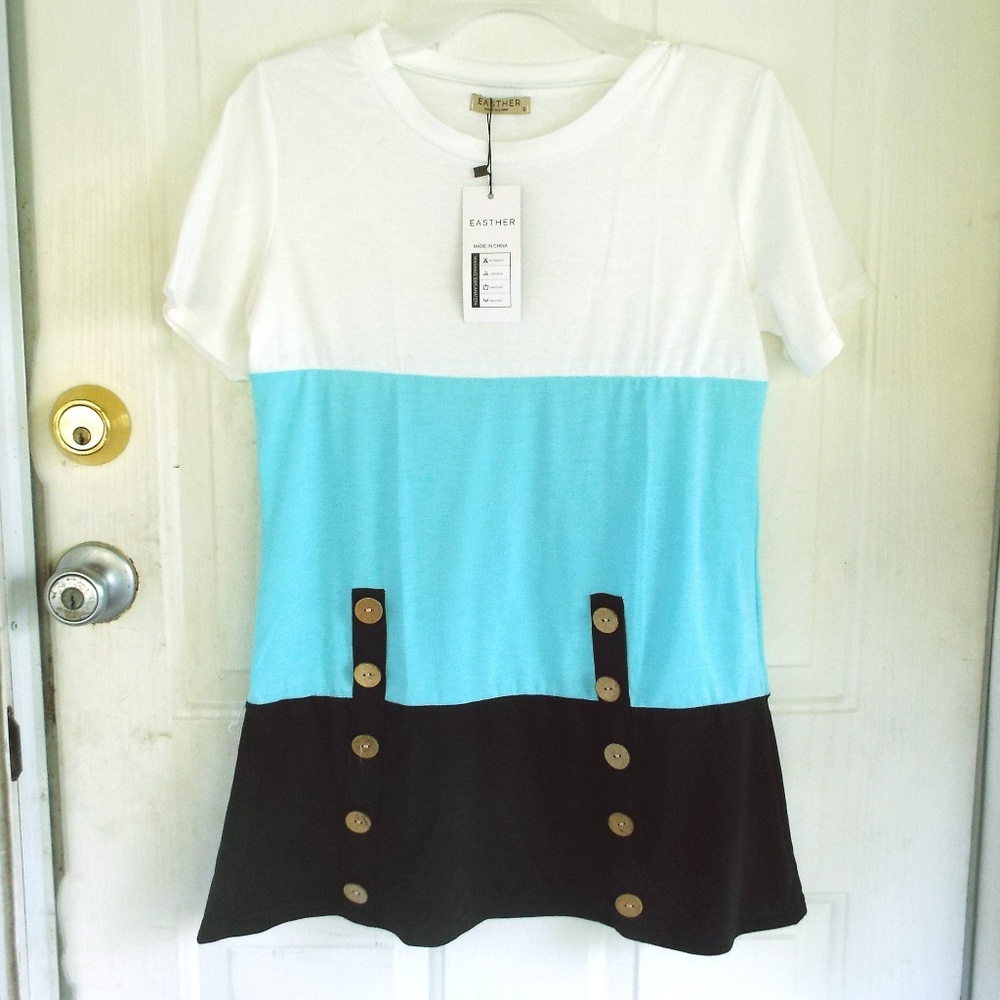 Tshirt triple color with button design